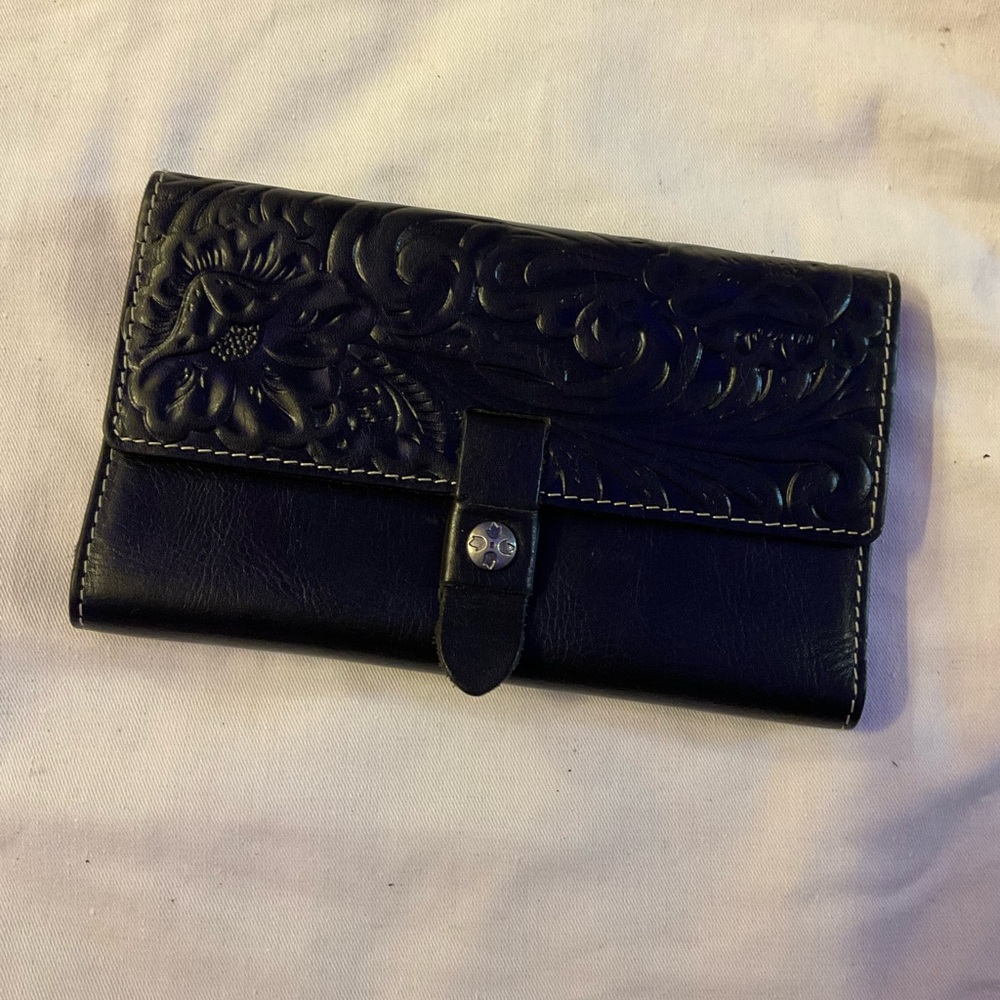 Patricia Nash Black Embossed Leather Wallet
